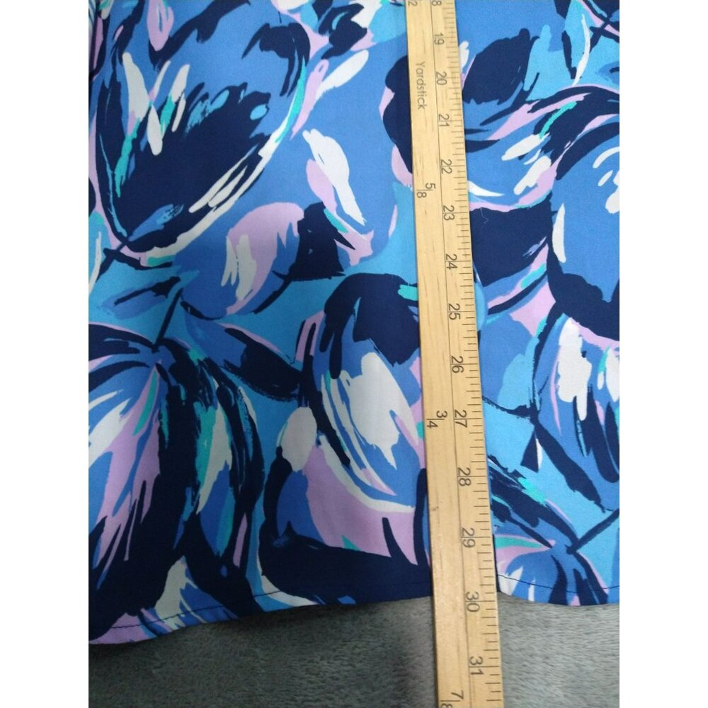 Catherines Shirt Top Womens 2X Plus Blue Button Up 3/4 Sleeve V Neck - Picture 3 of 7
